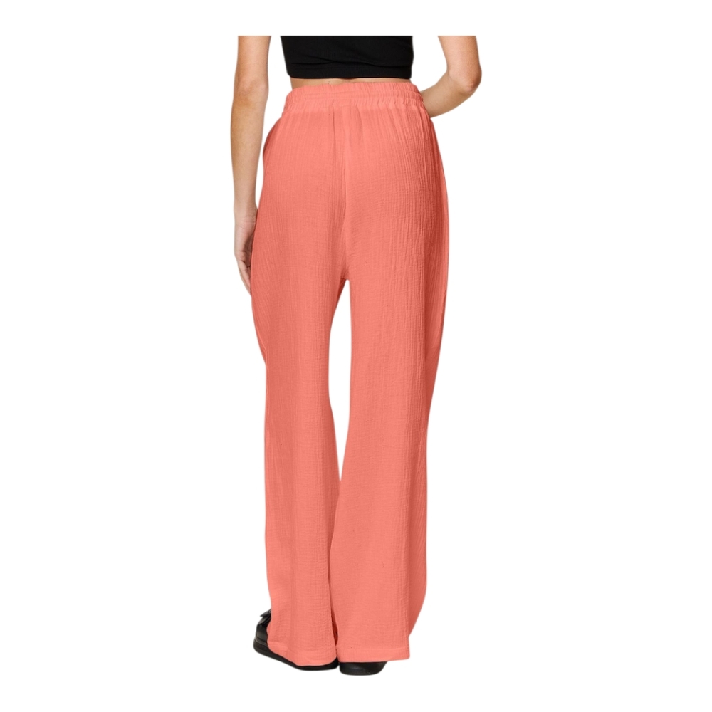 Coral Wide Leg Lounge Pants Drawstring Relaxed Fit Casual Spring & Summer XL - Picture 3 of 3